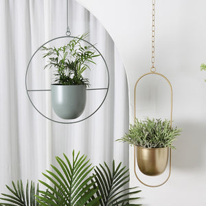 Swinging Chain Metal Hanging Flower Pot