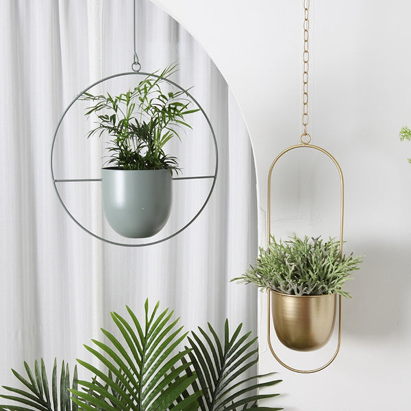 Swinging Chain Metal Hanging Flower Pot