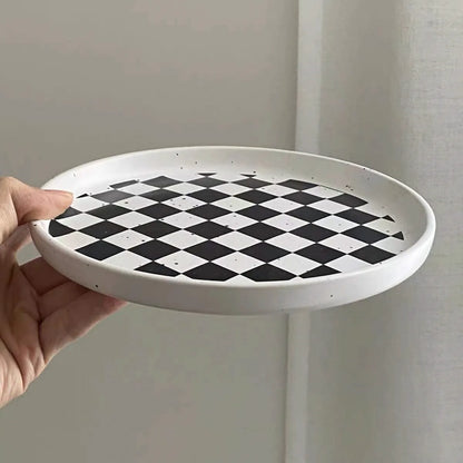 Ceramic Plaid Salad Desert Plate