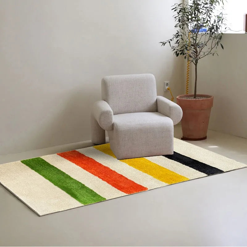 Color Strip Abstract Art Carpet Area Rug