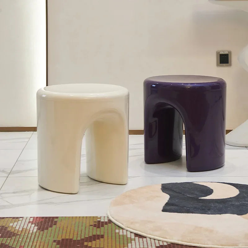 Multi-Purpose Round Stool with Flippable Tray