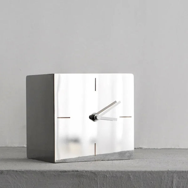 Studio Lima Stainless Steel Plate Table Clock