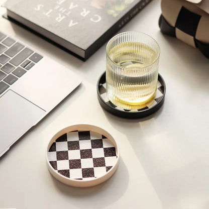 Plaid Chckerboard Cup Mat Coaster