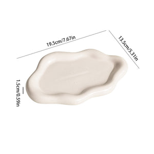 White Cloud Ceramic Plate Tray