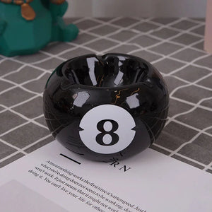 Eight Ball Ceramic Ashtray