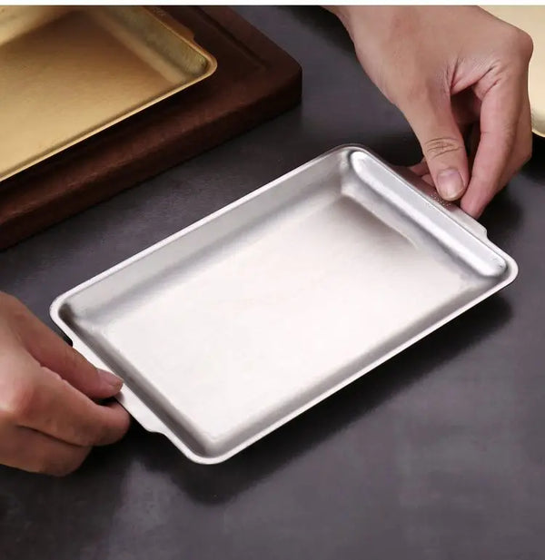 Stainless Steel Serving Plate For Coffee & Snack