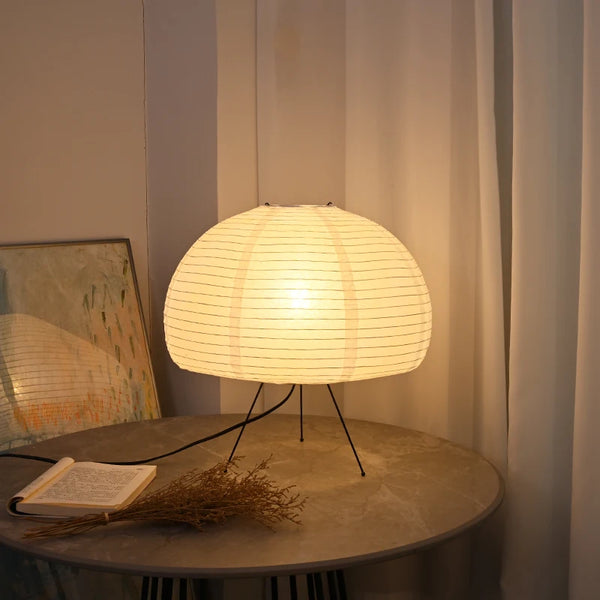 Lampe dôme en papier de riz de style japonais Wabi-Sabi