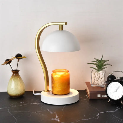 Golden Curved Bar Stand Retro Candle Warmer