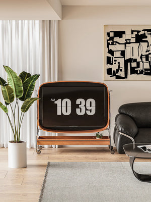 do-ma MCM Stainless Solid Wood  Steel Media Console TV Stand