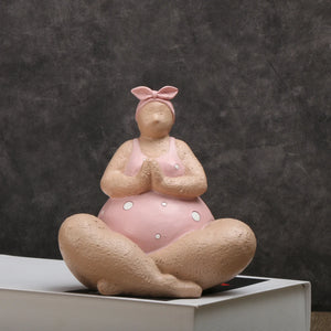 Yoga Fat Lady Sculpture Ornament