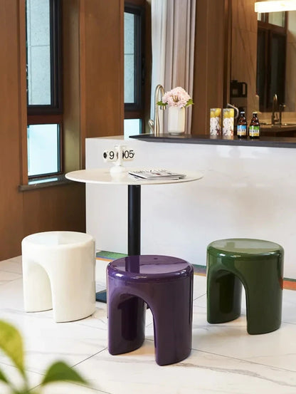 Multi-Purpose Round Stool with Flippable Tray