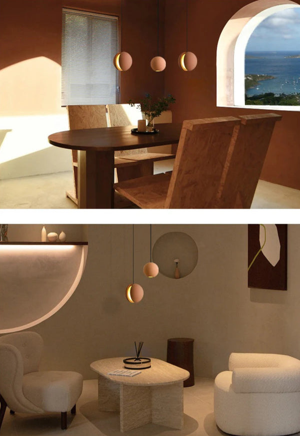 Carl Lighting Cement Moon & Planet Ball Ceiling Light