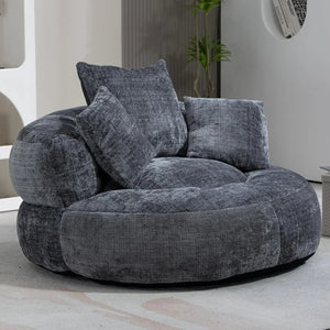 Round Chenille Lazy Bean Bag Couch