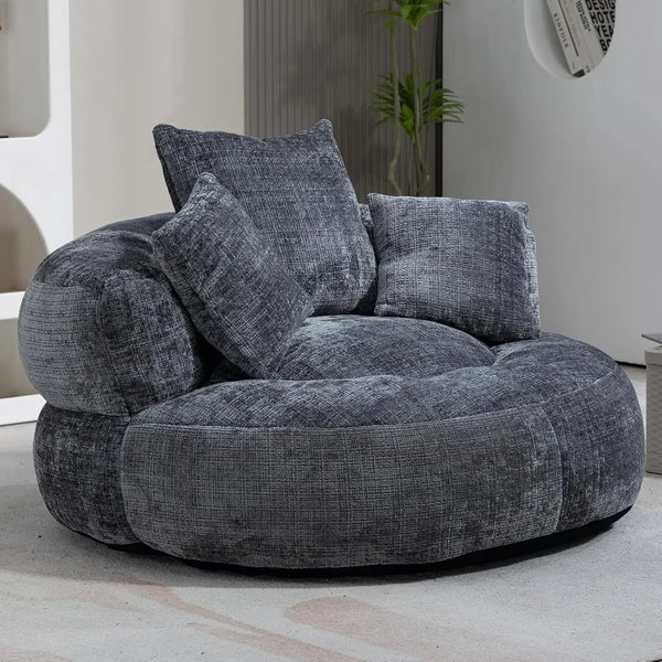 Round Chenille Lazy Bean Bag Couch
