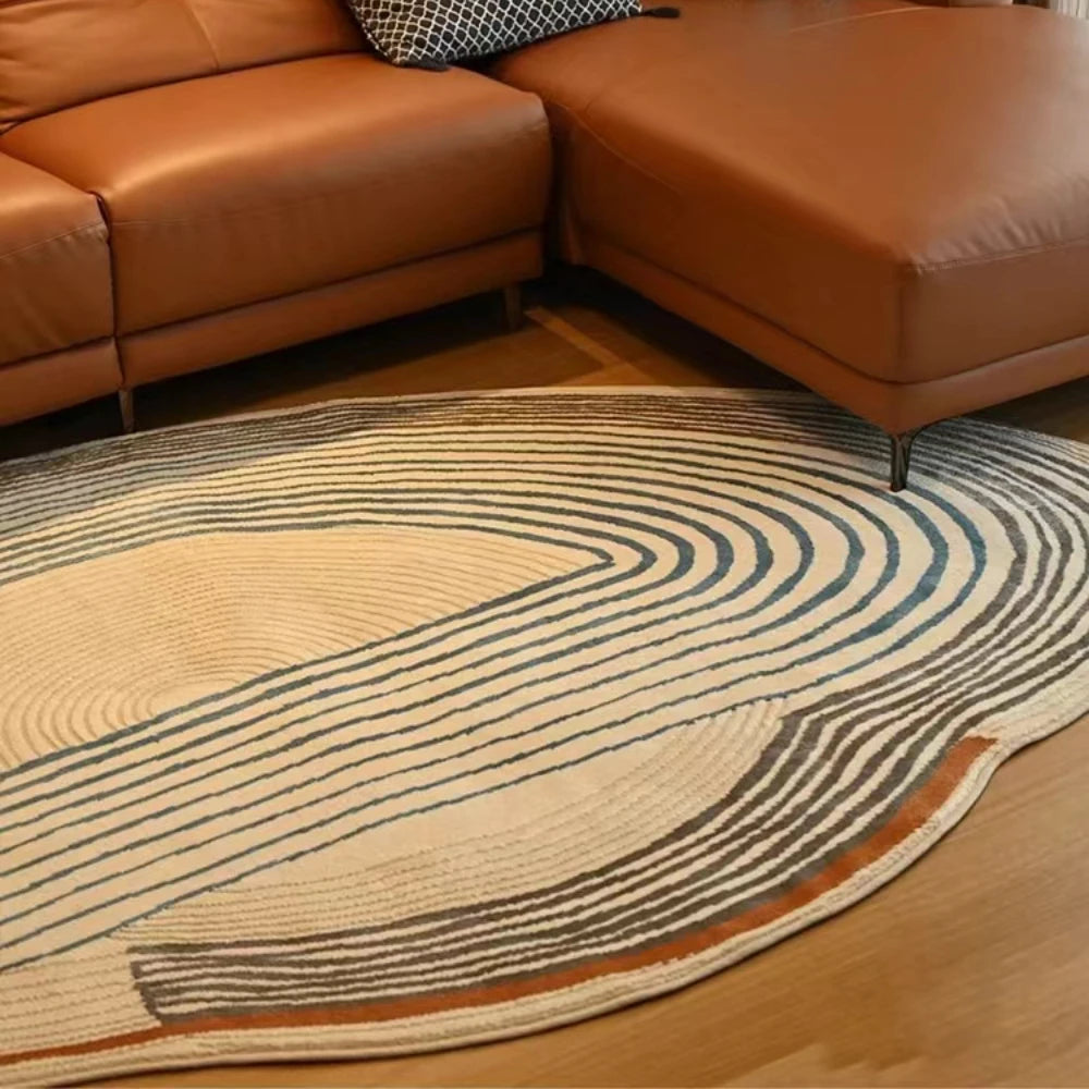 Irregular Oval Area Carpet Rug