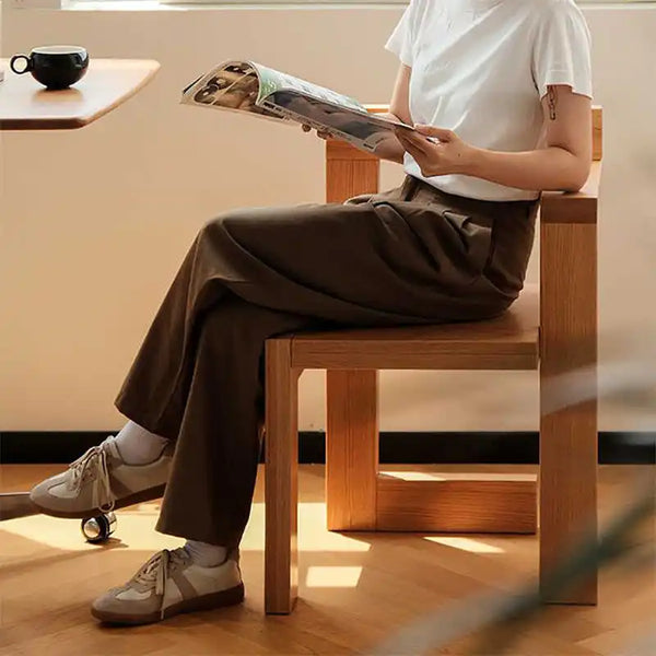 Vintage Solid Oak Wood S Chair