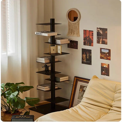 Metal Low-Profile Adjustable Bookcase Organizer Shelf