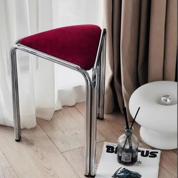 Triangle Stainless Steel Vintage Accent Stool