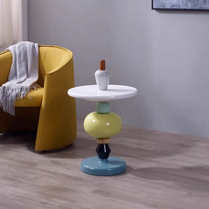 Modular Color-Stack Pedestal Side Table