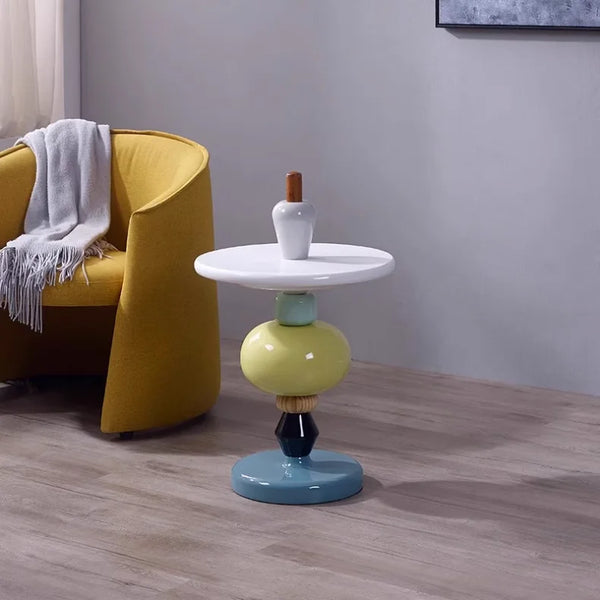 Modular Color-Stack Pedestal Side Table
