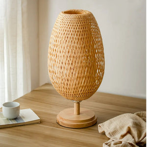 Vintage Wicker Dimmable Table Lamp