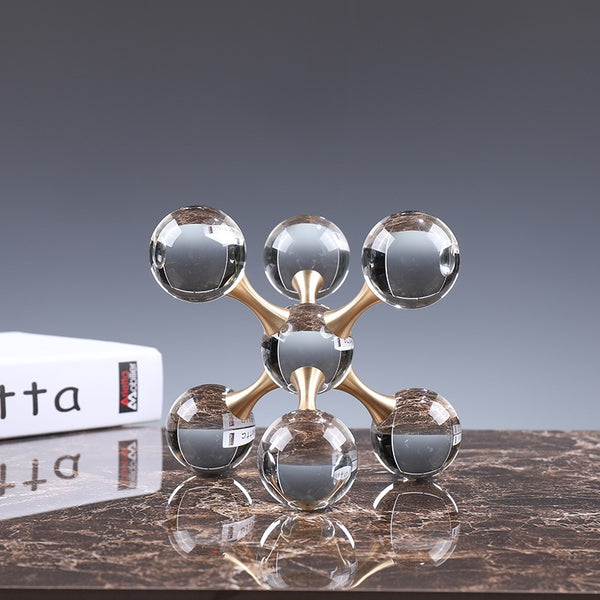 Crystal Hand-Crafted Ball Geometric Sculpture