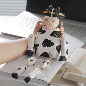 Hand-Carved Wooden Cow Puppet