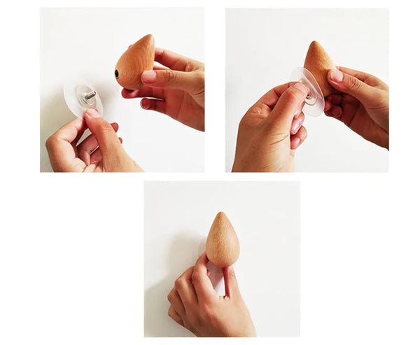 天然木製レインドロップハンガー