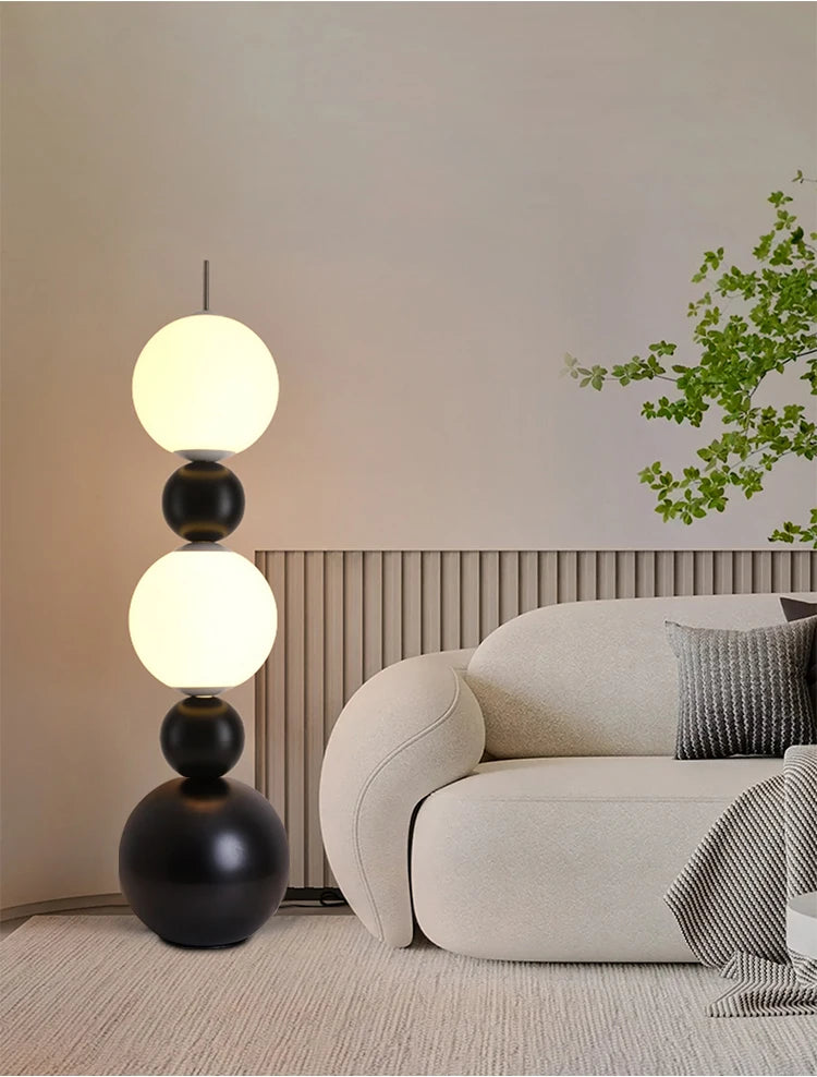 Bauhaus Stacking Ball Black Floor Lamp