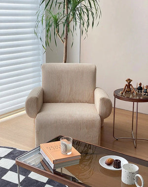 Sofá de salón con brazos de pana danesa