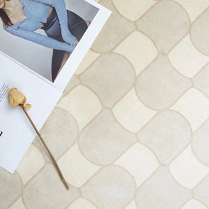 French Wavy Plaid Abstract Art Carpet Area Rug