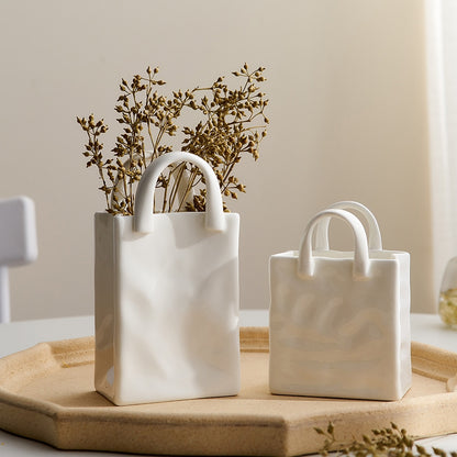 Ceramic Shopping Bag Shape Vase