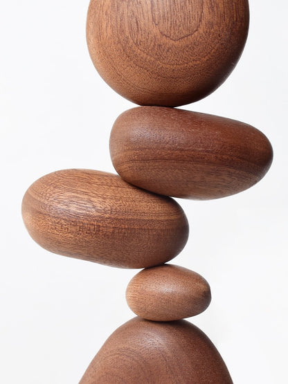 Solid Wood Magnetic Balance Stone Home Decor Sculpture