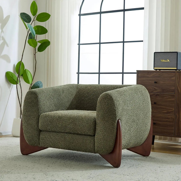 Modern Boucle Fabric Upholstered Lounge Chair Sofa