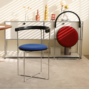 Minimalist Low-Profile Chrome Frame Foldable Chair