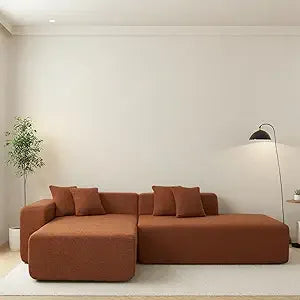 Melloa Cucio L-Shape Modular Compressed Cloud Sectional Sofa
