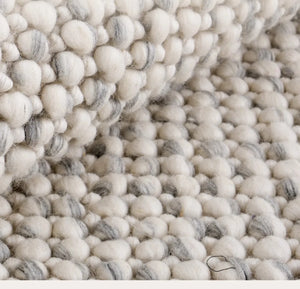 Indian Wool Hand-Woven Pebble Carpet Area Rug [Exclusive]