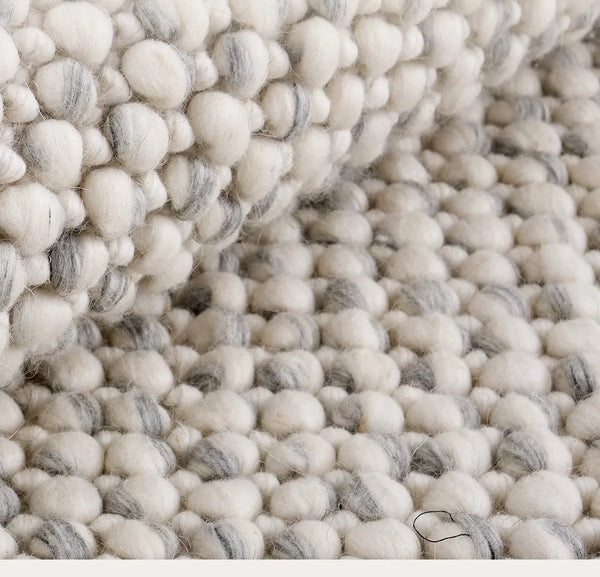 Indian Wool Hand-Woven Pebble Carpet Area Rug [Exclusive]