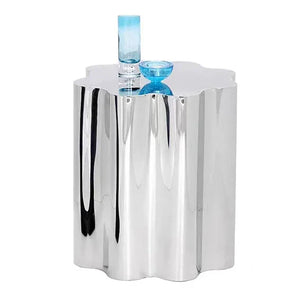 Italian Irregular Stainless Steel Hand-Crafted Art Side Table