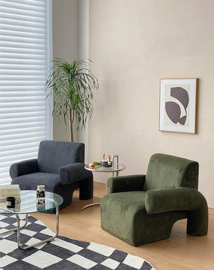 Sofá de salón con brazos de pana danesa