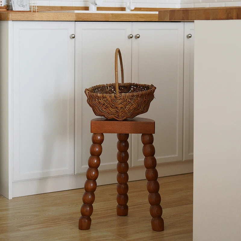 Retro French Design Solid Wood Stool