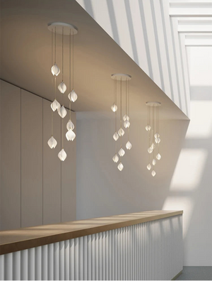 Carl Lighting Ceramic White Magnolia Jade Chandelier