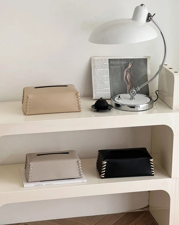 Woven Leather Hand-Crafted Tissue Holder