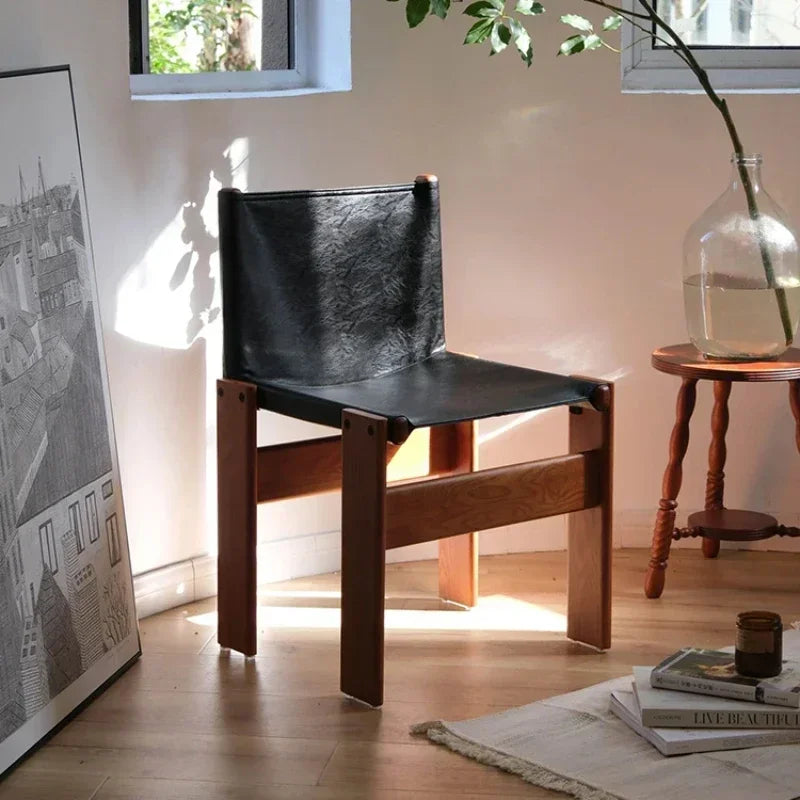 Silla de comedor con acento de madera de caucho nórdico