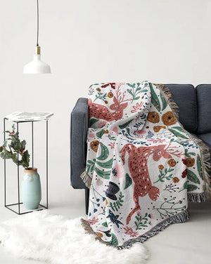 Hirschwald-Urlaubsstimmung Fleecedecke