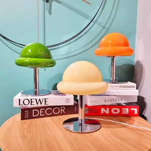 Lampe rétro-contemporaine en verre en forme de champignon Macaron