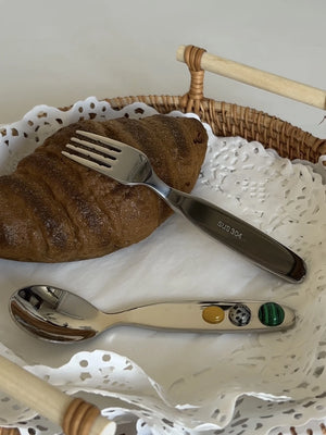 Jelly Bean Stainless Steel Dessert Fork & Spoon