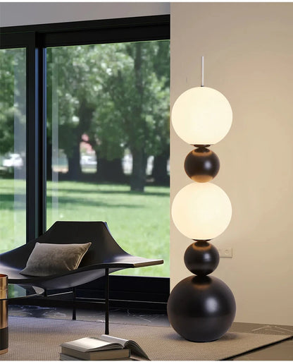 Bauhaus Stacking Ball Black Floor Lamp