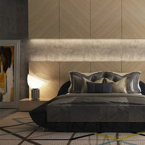 Lampe à bol transparente de style italien en chrome