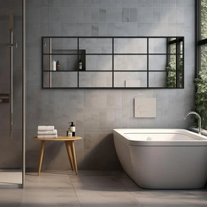 Windowpane Black Wall Mirror